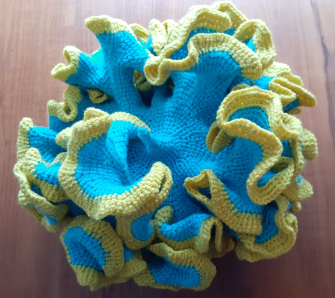 Hyperbolic surface in colors of Ukrainian flag