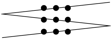 9 dots solution with three lines